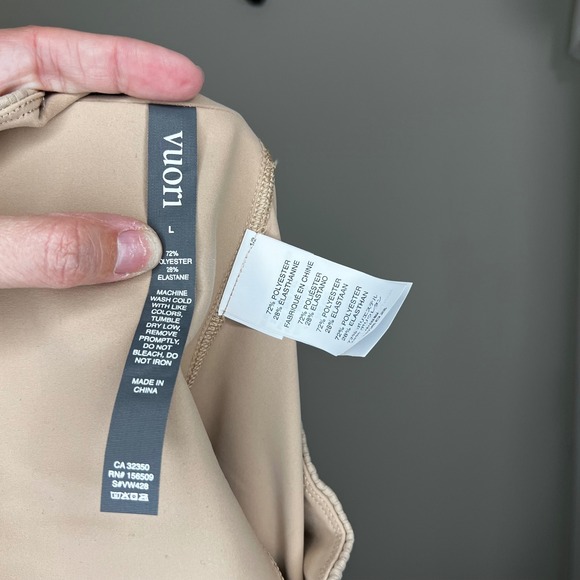 NWOT Vuori Womens Rib Studio Leggings 7/8 Size Large Tan Beige Nude - Picture 3 of 5